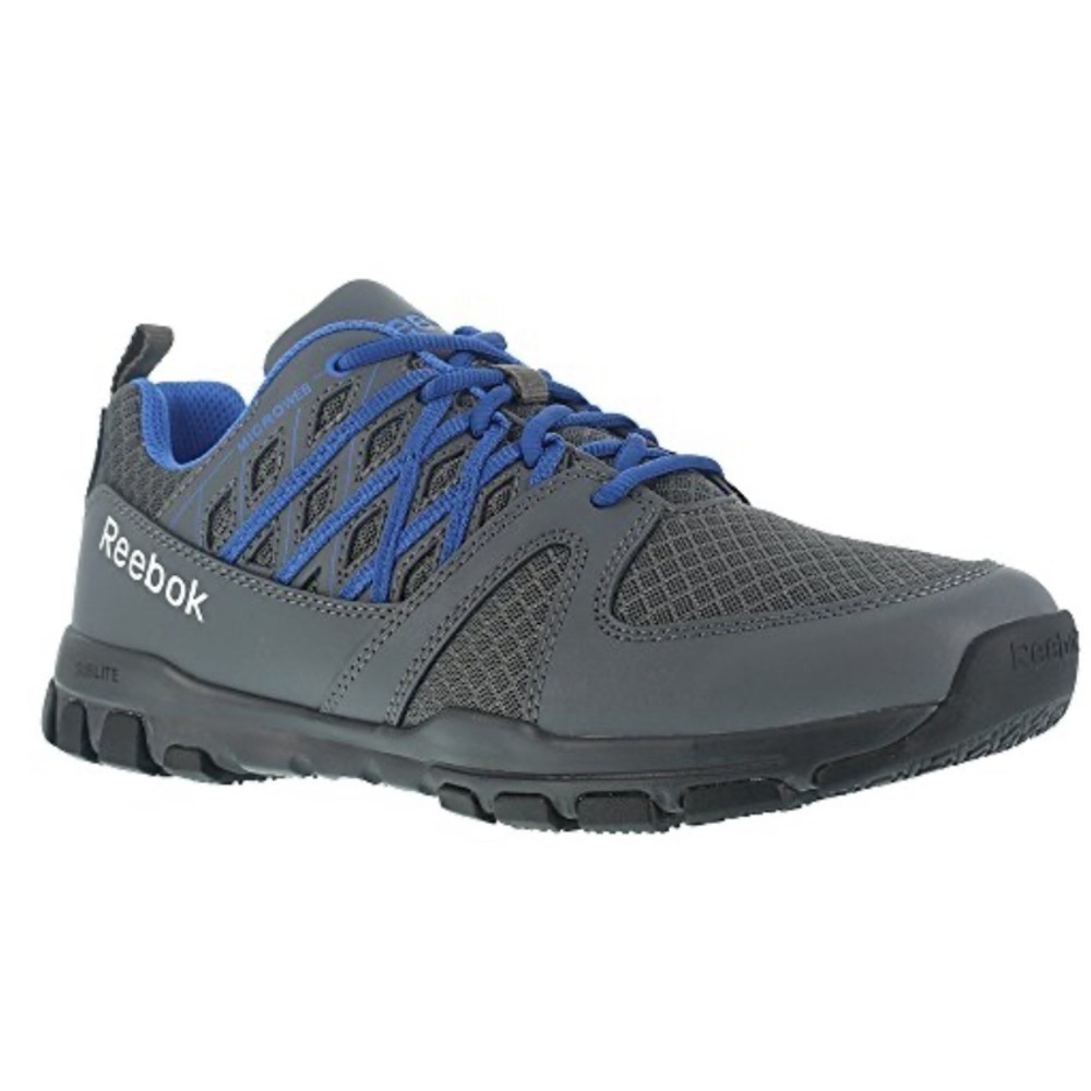 NWT Reebok Work Men's Sublite Work RB4012 Military & Tactical Boot, grey/blue, 8